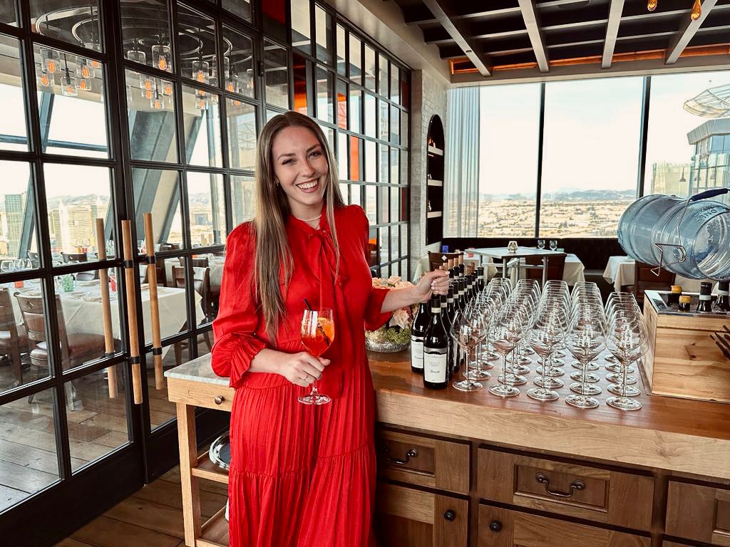 Chiara from Cascina Adelaide before wine dinner in Vegas
